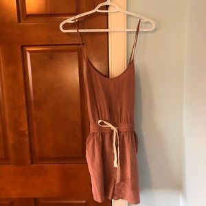Aritzia Wilfred Silk Romper with Tie
